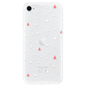 Odolné silikónové puzdro iSaprio - Abstract Triangles 02 - white - iPhone SE 2020