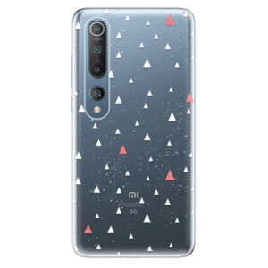Odolné silikónové puzdro iSaprio - Abstract Triangles 02 - white - Xiaomi Mi 10 / Mi 10 Pro