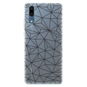 Silikónové puzdro iSaprio - Abstract Triangles 03 - black - Huawei P20