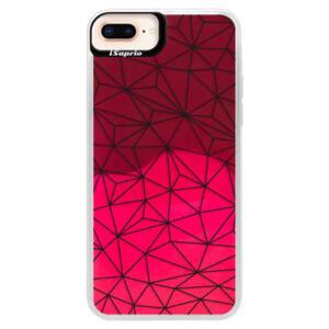 Neónové púzdro Pink iSaprio - Abstract Triangles 03 - black - iPhone 8 Plus