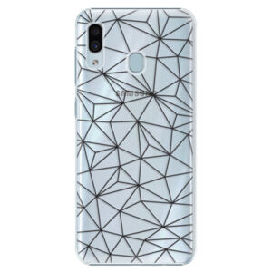 Plastové puzdro iSaprio - Abstract Triangles 03 - black - Samsung Galaxy A20