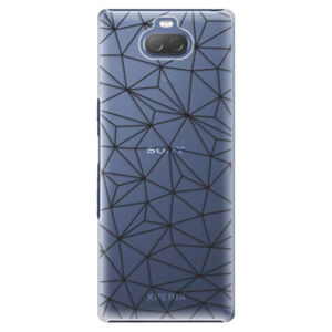 Plastové puzdro iSaprio - Abstract Triangles 03 - black - Sony Xperia 10 Plus