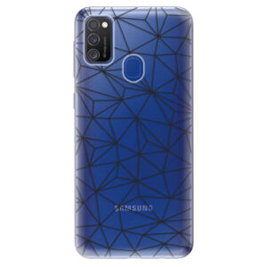 Odolné silikónové puzdro iSaprio - Abstract Triangles 03 - black - Samsung Galaxy M21
