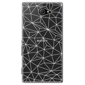 Plastové puzdro iSaprio - Abstract Triangles 03 - white - Sony Xperia M2