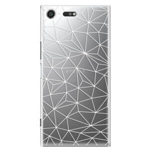 Plastové puzdro iSaprio - Abstract Triangles 03 - white - Sony Xperia XZ Premium