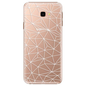 Plastové puzdro iSaprio - Abstract Triangles 03 - white - Samsung Galaxy J4+