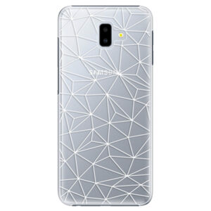 Plastové puzdro iSaprio - Abstract Triangles 03 - white - Samsung Galaxy J6+
