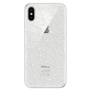 Silikónové puzdro iSaprio - Abstract Triangles 03 - white - iPhone X