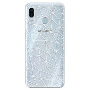 Plastové puzdro iSaprio - Abstract Triangles 03 - white - Samsung Galaxy A30