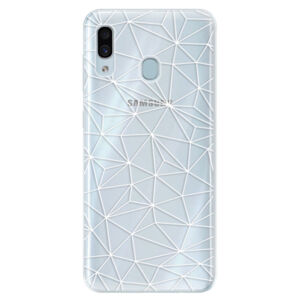 Silikónové puzdro iSaprio - Abstract Triangles 03 - white - Samsung Galaxy A30