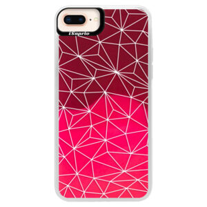 Neónové púzdro Pink iSaprio - Abstract Triangles 03 - white - iPhone 8 Plus