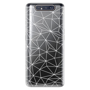 Odolné silikónové puzdro iSaprio - Abstract Triangles 03 - white - Samsung Galaxy A80