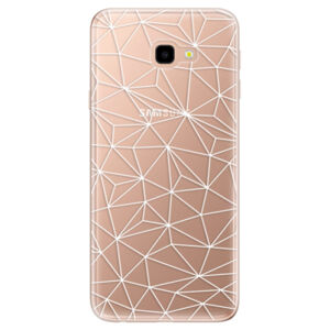 Odolné silikónové puzdro iSaprio - Abstract Triangles 03 - white - Samsung Galaxy J4+