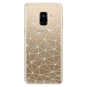 Odolné silikónové puzdro iSaprio - Abstract Triangles 03 - white - Samsung Galaxy A8 2018