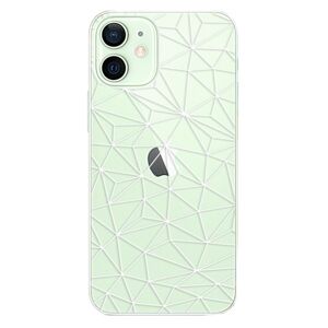 Plastové puzdro iSaprio - Abstract Triangles 03 - white - iPhone 12 mini