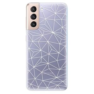Odolné silikónové puzdro iSaprio - Abstract Triangles 03 - white - Samsung Galaxy S21