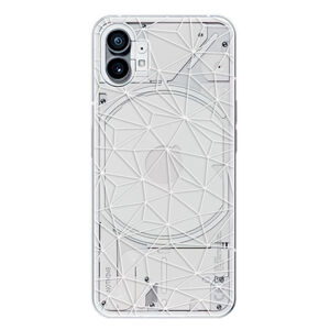 Odolné silikónové puzdro iSaprio - Abstract Triangles 03 - white - Nothing Phone (1)