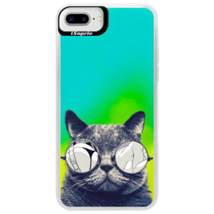 Neónové puzdro Blue iSaprio - Crazy Cat 01 - iPhone 7 Plus