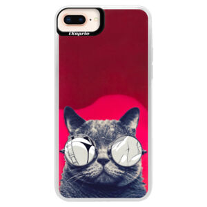 Neónové púzdro Pink iSaprio - Crazy Cat 01 - iPhone 8 Plus