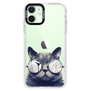 Silikónové puzdro Bumper iSaprio - Crazy Cat 01 - iPhone 12 mini