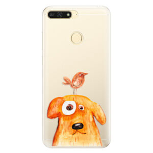 Silikónové puzdro iSaprio - Dog And Bird - Huawei Honor 7A