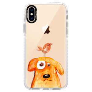 Silikónové púzdro Bumper iSaprio - Dog And Bird - iPhone XS