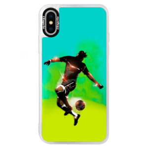 Neónové puzdro Blue iSaprio - Fotball 01 - iPhone X