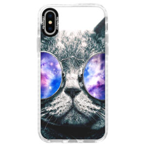 Silikónové púzdro Bumper iSaprio - Galaxy Cat - iPhone X