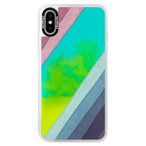 Neónové puzdro Blue iSaprio - Glitter Stripes 01 - iPhone X