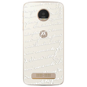 Plastové puzdro iSaprio - Handwriting 01 - white - Lenovo Moto Z Play