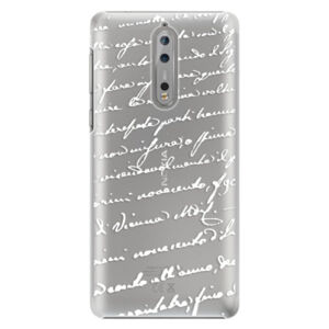 Plastové puzdro iSaprio - Handwriting 01 - white - Nokia 8