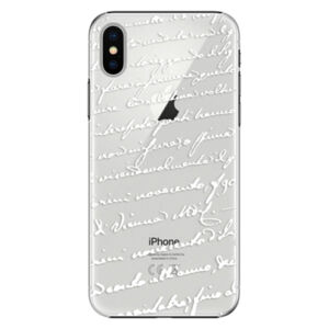 Plastové puzdro iSaprio - Handwriting 01 - white - iPhone X