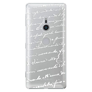 Plastové puzdro iSaprio - Handwriting 01 - white - Sony Xperia XZ2