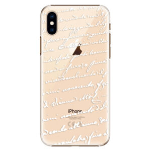 Plastové puzdro iSaprio - Handwriting 01 - white - iPhone XS