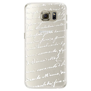 Silikónové puzdro iSaprio - Handwriting 01 - white - Samsung Galaxy S6 Edge