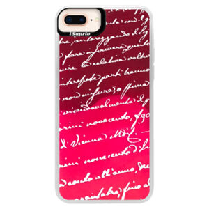 Neónové púzdro Pink iSaprio - Handwriting 01 - white - iPhone 8 Plus