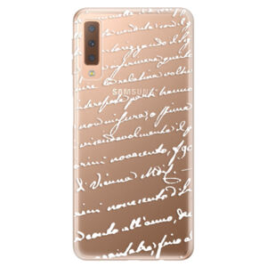 Odolné silikónové puzdro iSaprio - Handwriting 01 - white - Samsung Galaxy A7 (2018)