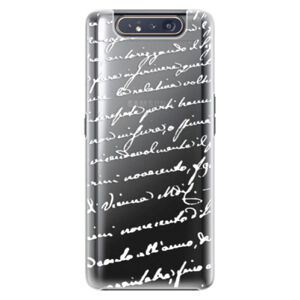 Plastové puzdro iSaprio - Handwriting 01 - white - Samsung Galaxy A80