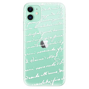 Odolné silikónové puzdro iSaprio - Handwriting 01 - white - iPhone 11