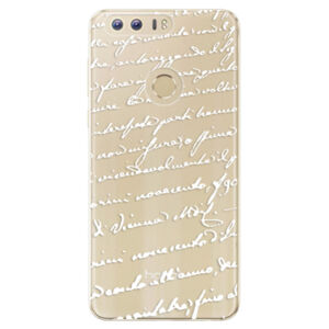 Odolné silikónové puzdro iSaprio - Handwriting 01 - white - Huawei Honor 8