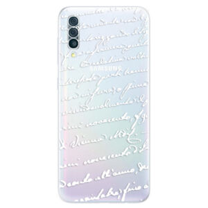 Odolné silikónové puzdro iSaprio - Handwriting 01 - white - Samsung Galaxy A50