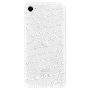 Odolné silikónové puzdro iSaprio - Handwriting 01 - white - iPhone SE 2020