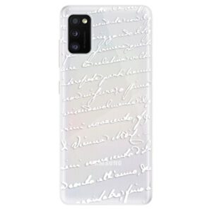 Odolné silikónové puzdro iSaprio - Handwriting 01 - white - Samsung Galaxy A41
