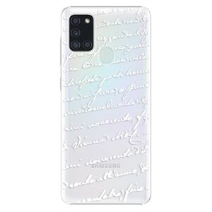 Plastové puzdro iSaprio - Handwriting 01 - white - Samsung Galaxy A21s