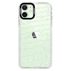 Silikónové puzdro Bumper iSaprio - Handwriting 01 - white - iPhone 12