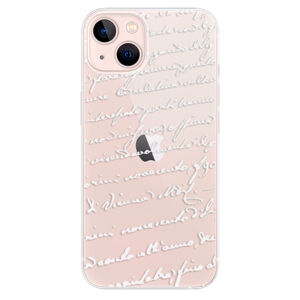 Odolné silikónové puzdro iSaprio - Handwriting 01 - white - iPhone 13