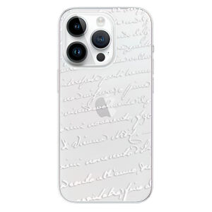 Odolné silikónové puzdro iSaprio - Handwriting 01 - white - iPhone 15 Pro