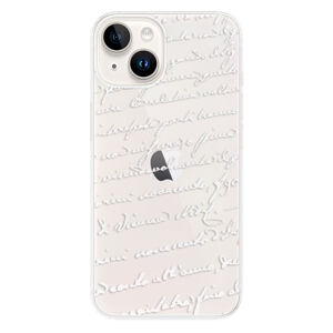 Odolné silikónové puzdro iSaprio - Handwriting 01 - white - iPhone 15 Plus