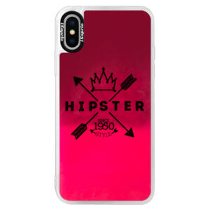 Neónové púzdro Pink iSaprio - Hipster Style 02 - iPhone XS
