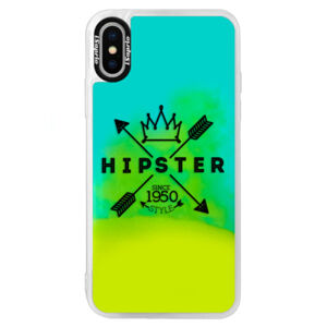 Neónové puzdro Blue iSaprio - Hipster Style 02 - iPhone XS